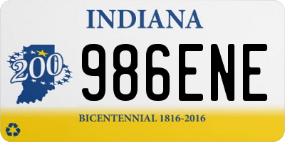 IN license plate 986ENE