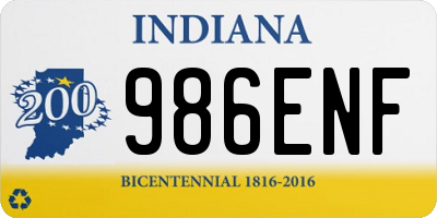 IN license plate 986ENF