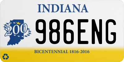 IN license plate 986ENG