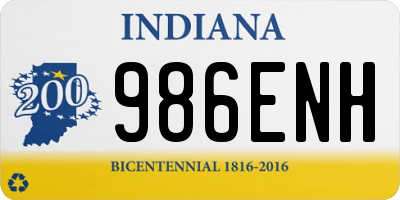 IN license plate 986ENH