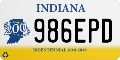 IN license plate 986EPD