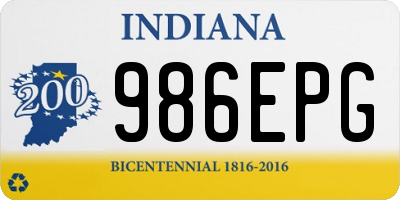 IN license plate 986EPG