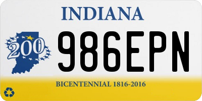 IN license plate 986EPN