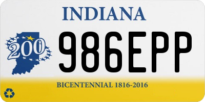 IN license plate 986EPP