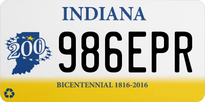 IN license plate 986EPR