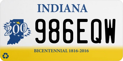 IN license plate 986EQW