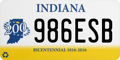 IN license plate 986ESB