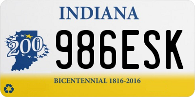 IN license plate 986ESK