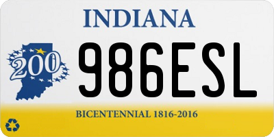 IN license plate 986ESL