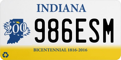 IN license plate 986ESM