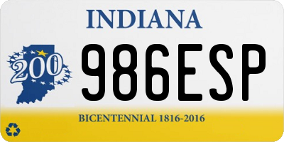 IN license plate 986ESP