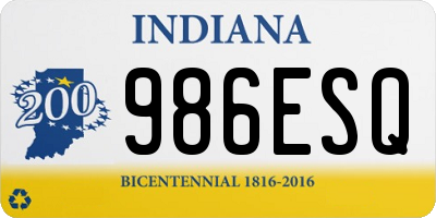 IN license plate 986ESQ