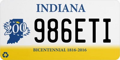 IN license plate 986ETI