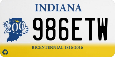 IN license plate 986ETW