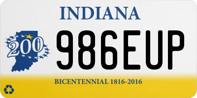 IN license plate 986EUP