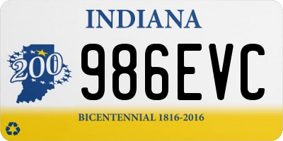 IN license plate 986EVC