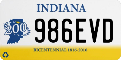 IN license plate 986EVD