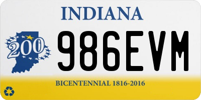 IN license plate 986EVM