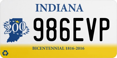 IN license plate 986EVP