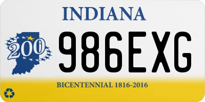 IN license plate 986EXG