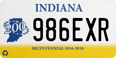 IN license plate 986EXR