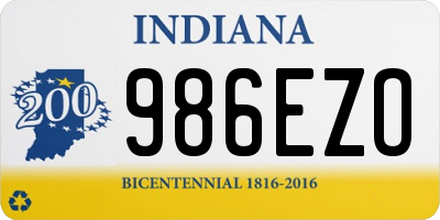 IN license plate 986EZO