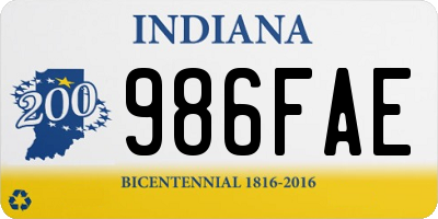 IN license plate 986FAE