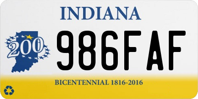 IN license plate 986FAF