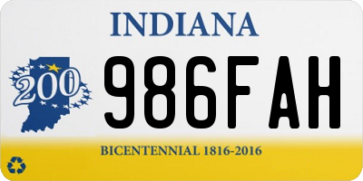 IN license plate 986FAH