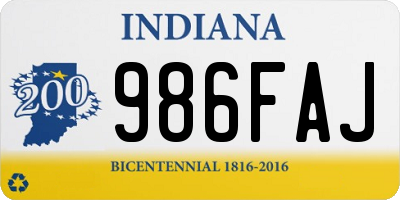 IN license plate 986FAJ