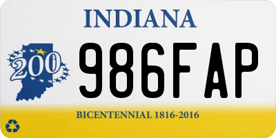 IN license plate 986FAP