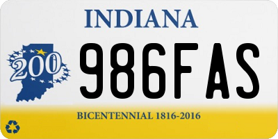 IN license plate 986FAS