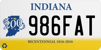 IN license plate 986FAT