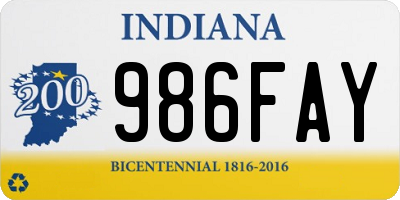 IN license plate 986FAY