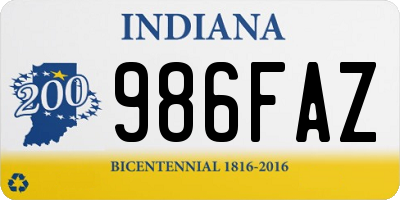 IN license plate 986FAZ