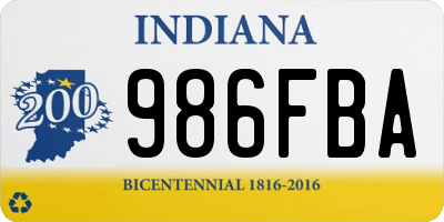 IN license plate 986FBA