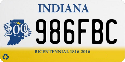 IN license plate 986FBC