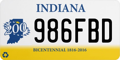 IN license plate 986FBD