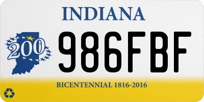 IN license plate 986FBF