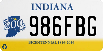 IN license plate 986FBG