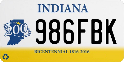 IN license plate 986FBK