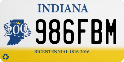IN license plate 986FBM