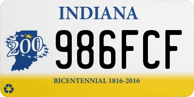 IN license plate 986FCF