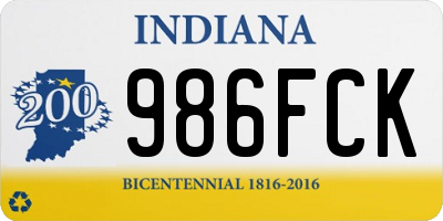 IN license plate 986FCK