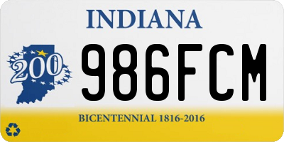 IN license plate 986FCM