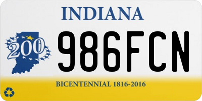 IN license plate 986FCN