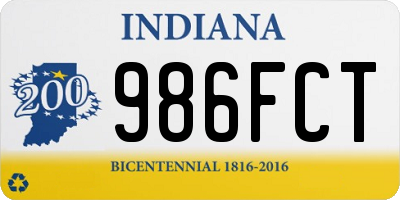 IN license plate 986FCT