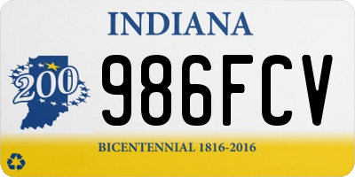 IN license plate 986FCV