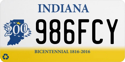 IN license plate 986FCY