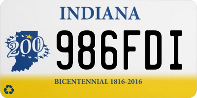 IN license plate 986FDI